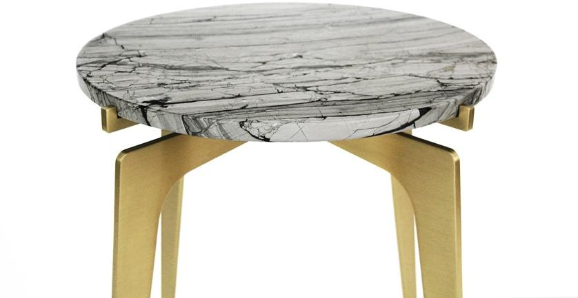 GABRIEL SCOTT Высокий круглый мраморный журнальный столик Prong sun-id-1449267 - Вид №9