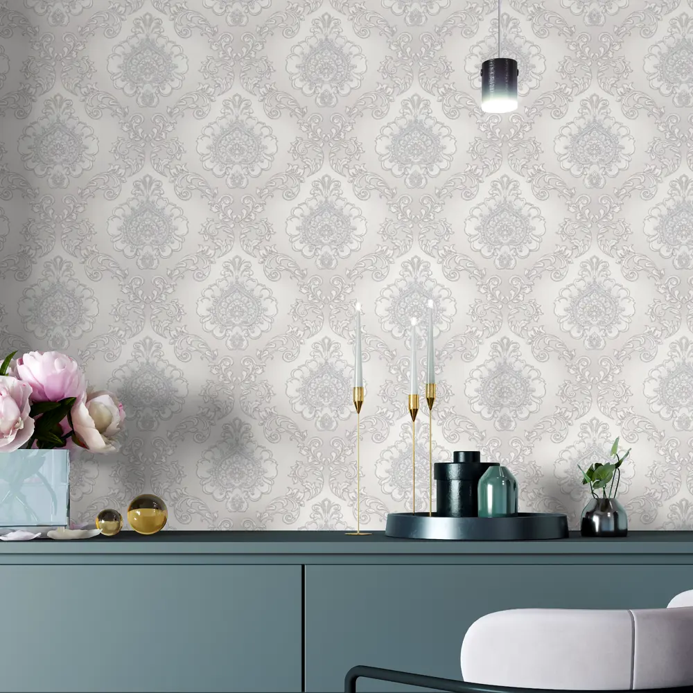 Флизелиновые обои PALITRA HOME Rosalina серые 1.06 м - элегантная текстура для стильного интерьера 88120863 STLM-0076927 - Вид №2