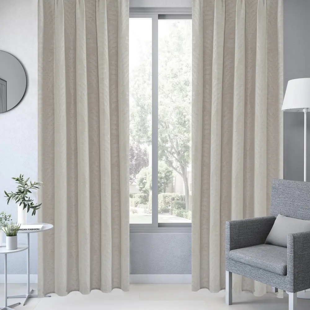 Штора на ленте Inspire Bona 140x260 см цвет серый 83562082 STLM-2098696  - Вид №4