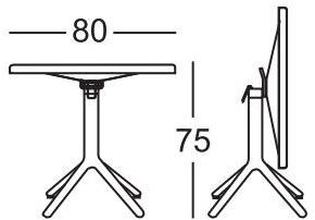 SCAB DESIGN Квадратный стол со складной столешницей с основанием 4 звезды sun-id-1401317 - Вид №5