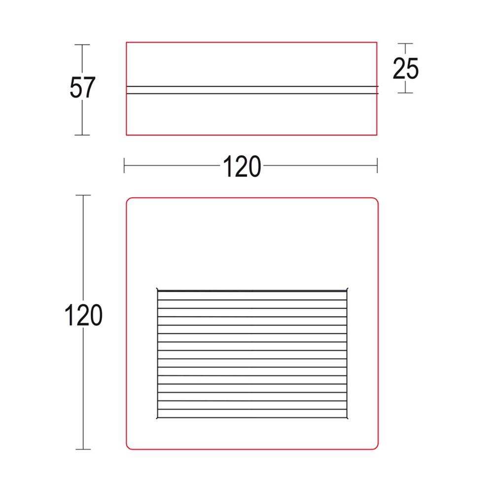 Verso Flat R SQ 120 Ghidini Verso Flat R SQ .05 Темно-Cерый (Матовый)  - Вид №1