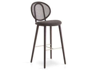 Высокий стул из ротанга с мягким сиденьем