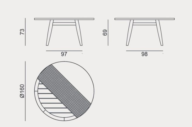 Круглый стол из тикового дерева с планкой Gervasoni Gervasoni Outdoor ARCH-00144958 - Вид №2