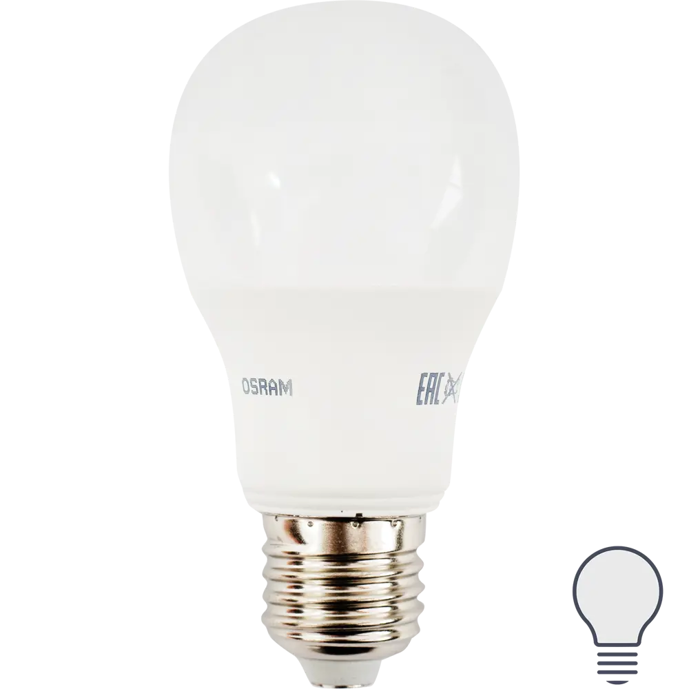 Лампа светодиодная Е27 220 В 5.5 Вт груша 470 лм, холодный свет OSRAM STLM-2056965