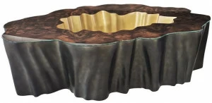 KARPA Журнальный столик из стекловолокна и ореха Gaia K1081