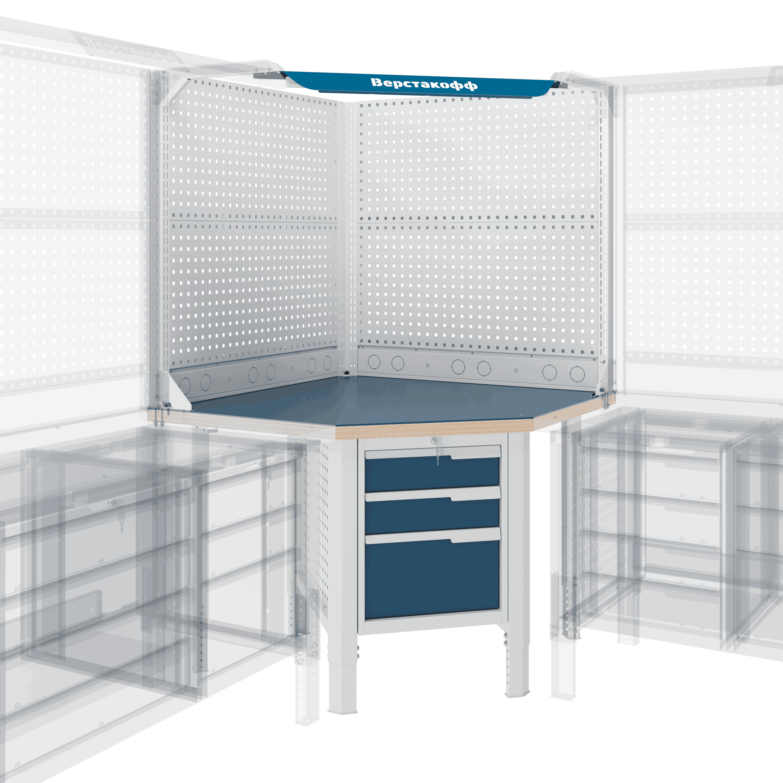 Верстак (угловой) CTR U532.S3.1 Верстакофф 124775 - Вид №2