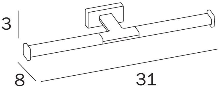 INDA® Держатель туалетной бумаги двойной из хромированной латуни Lea A1825b - Вид №1