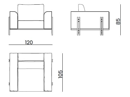 Кожаное кресло с подлокотниками Bizzotto Italia Atmosphera ARCH-00132983 - Вид №3