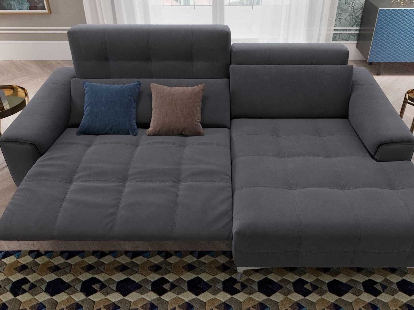 Тканевый диван с полуостровом Sofanella Саленто ARCH-00034169 - Вид №3