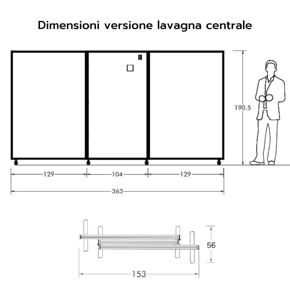 Звукопоглощающая офисная перегородка из войлока на колесах с классной доской STUDIO T Tosca ARCH-00036141 - Вид №3