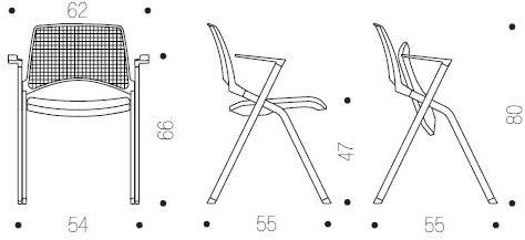 IBEBI Стул штабелируемый с подлокотниками для залов ожидания Oplà sun-id-1392982 - Вид №9