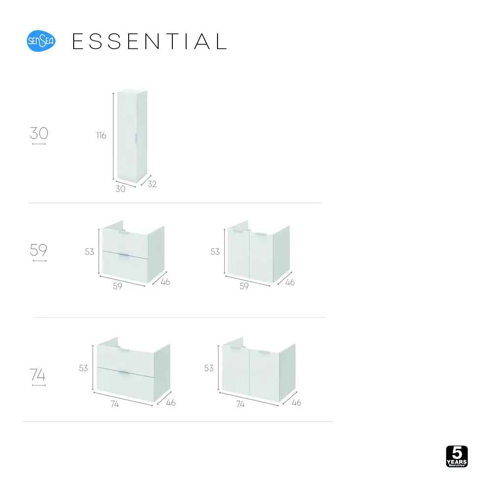 Тумба под раковину подвесная Sensea Essential 75 см цвет белый 82597802 STLM-2183489 - Вид №11