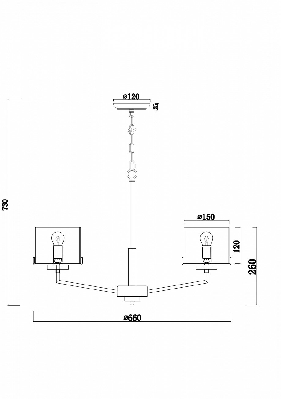 Люстра подвесная серая Karen 05CH FREYA MODERN 00-3956367 Серый - Вид №1