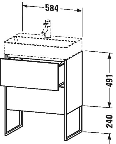 XS445302222 XSquare Тумбочка напольная компакт Белый глянцевый декор Duravit - Вид №1