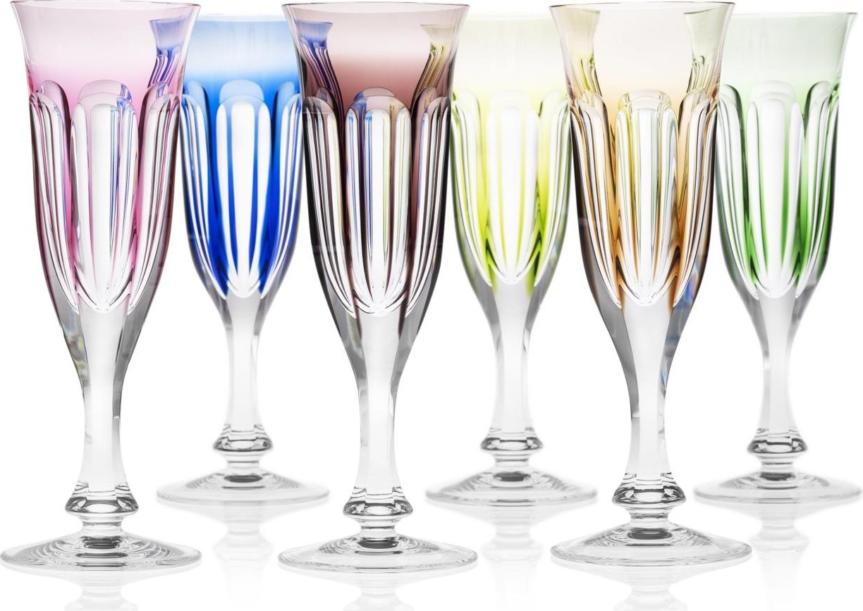 69917 Moser Набор из 6 фужеров для шампанского 140мл "Леди Гамильтон" (6цв) п/к Хрусталь бессвинцовый 