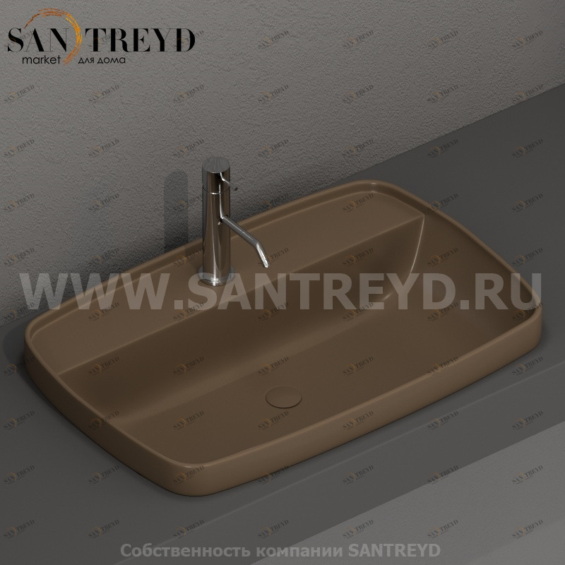 514288 Накладная раковина на столешницу  прямоугольная Kerasan Tribeca
