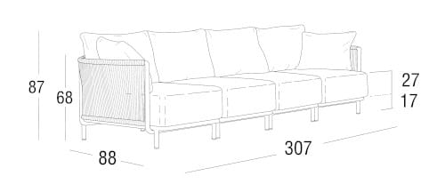 4-местный тканый диван с полиэфирной веревкой Roberti Queen ARCH-00144346 - Вид №2