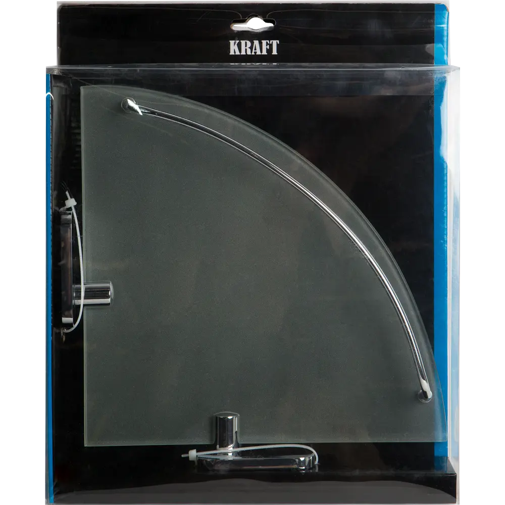 Полка для ванной комнаты Kraft угловая, стекло/хром 82040400 STLM-2083362 BRISSEN - Вид №4