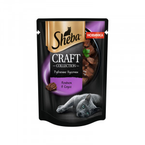 ПР0057068 Корм для кошек Craft кусочки ягненка в соусе пауч 75г SHEBA