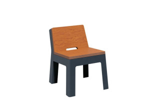 Наружное сиденье из металла и дерева со спинкой