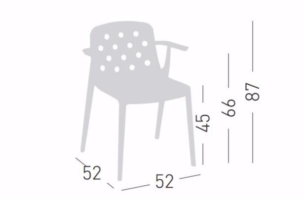 GABER Штабелируемый стул из технополимера с подлокотниками  381/a  - Вид №2