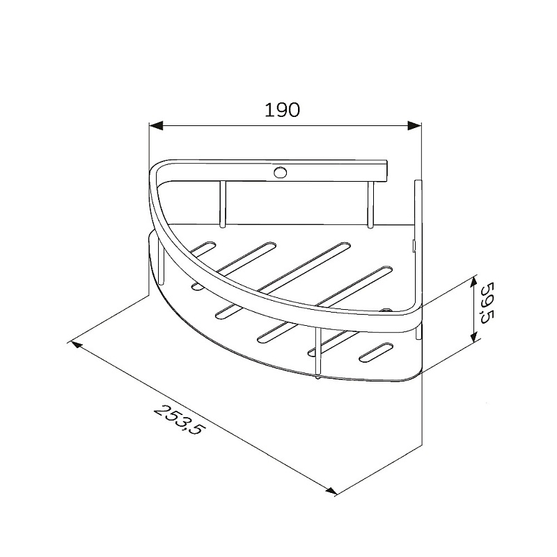 A7454100 Полка для душа угловая хром AM.PM Sense L  - Вид №7