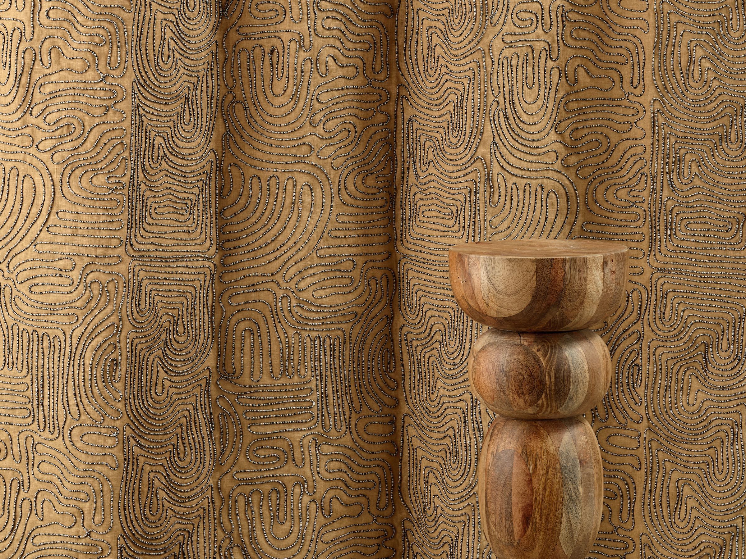 Льняная вышитая ткань Élitis Baléares ARCH-00028394