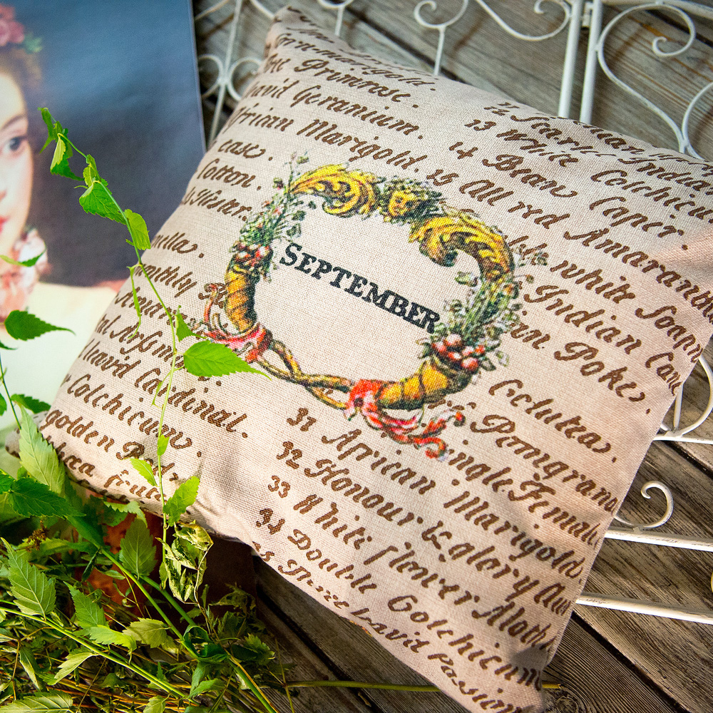 2719110 Декоративная подушка «12 месяцев цветения», версия Сентябрь Object Desire  - Вид №4