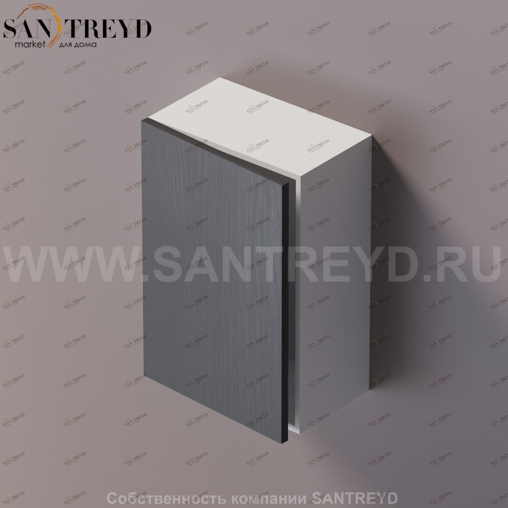 FLAT V Подвесной шкаф с петлями справа. Отделка: белая краска и темный дуб. AFXMO235042ZRW Agape