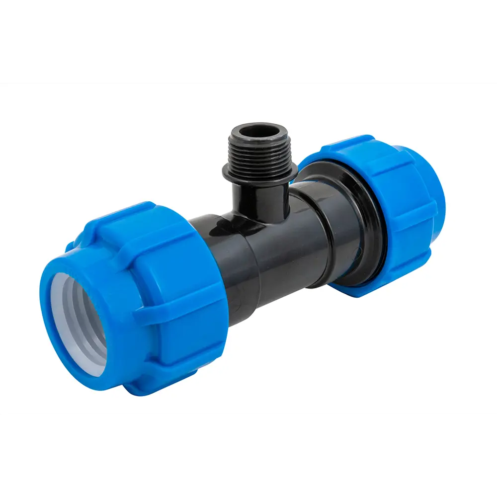 Тройник комбинированный ПНД Политэк 63x1 1/4"x63 мм НР STLM-2110303