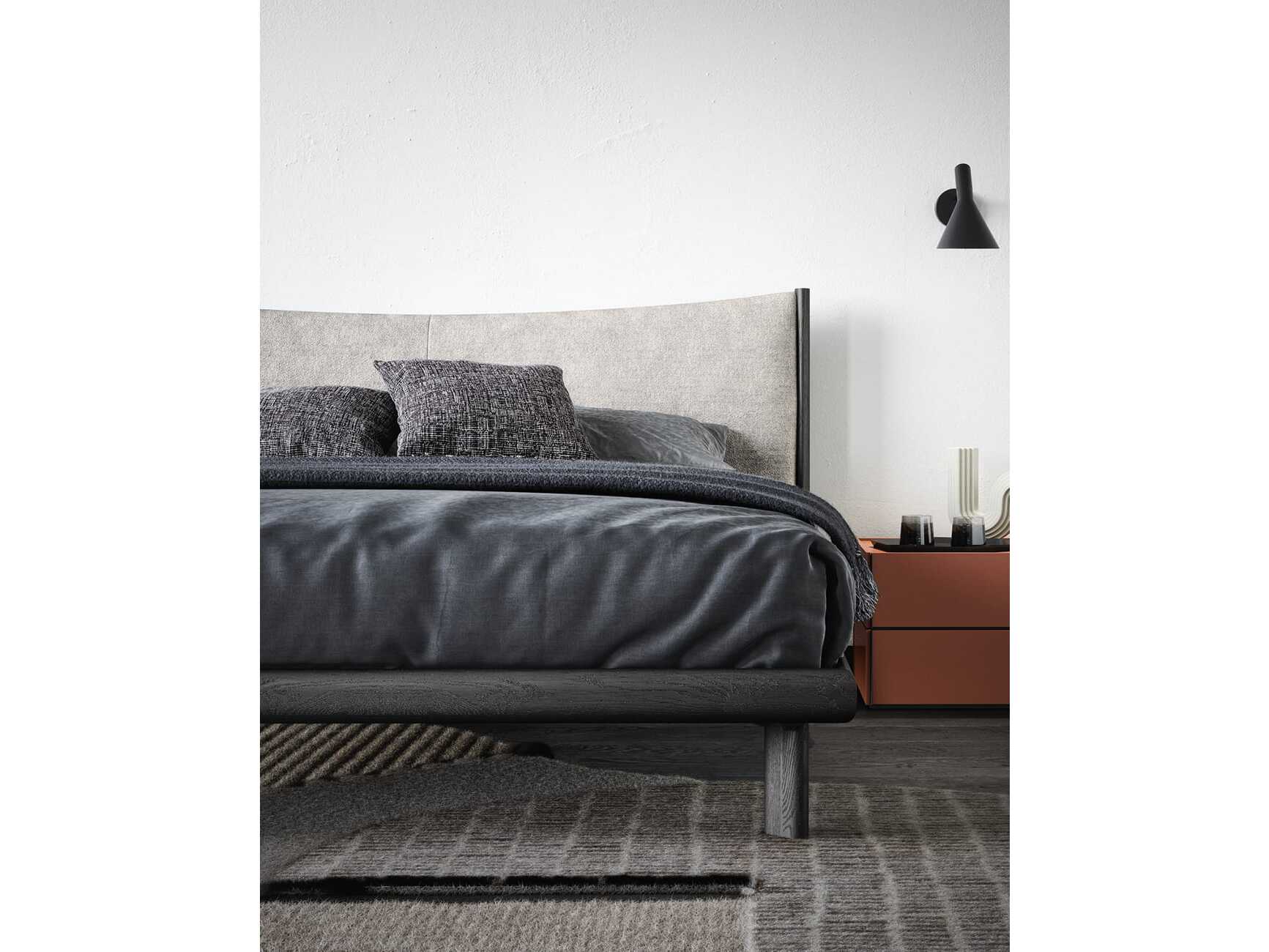 Двуспальная кровать с мягким изголовьем Novamobili MIZU ARCH-00106634 - Вид №2