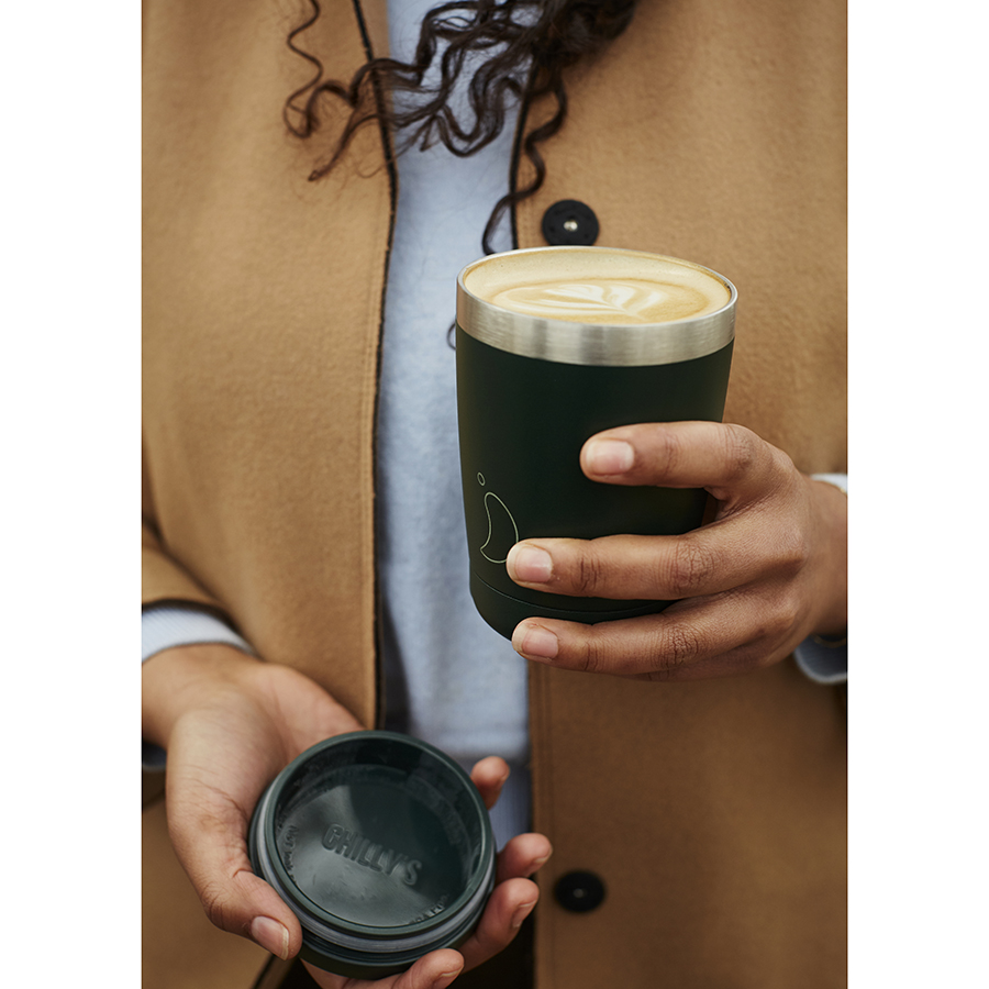 C340MAGRN Термокружка coffee cup, 340 мл, зеленая матовая Chilly's Bottles  - Вид №3