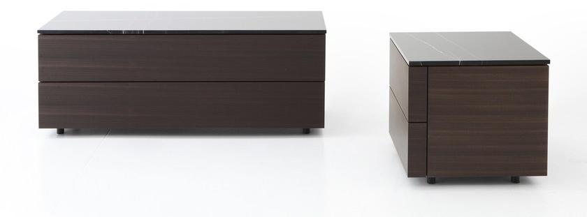 Porro Прикроватная тумбочка из лакированной древесины с ящиками Hub sun-id-1510879 - Вид №1