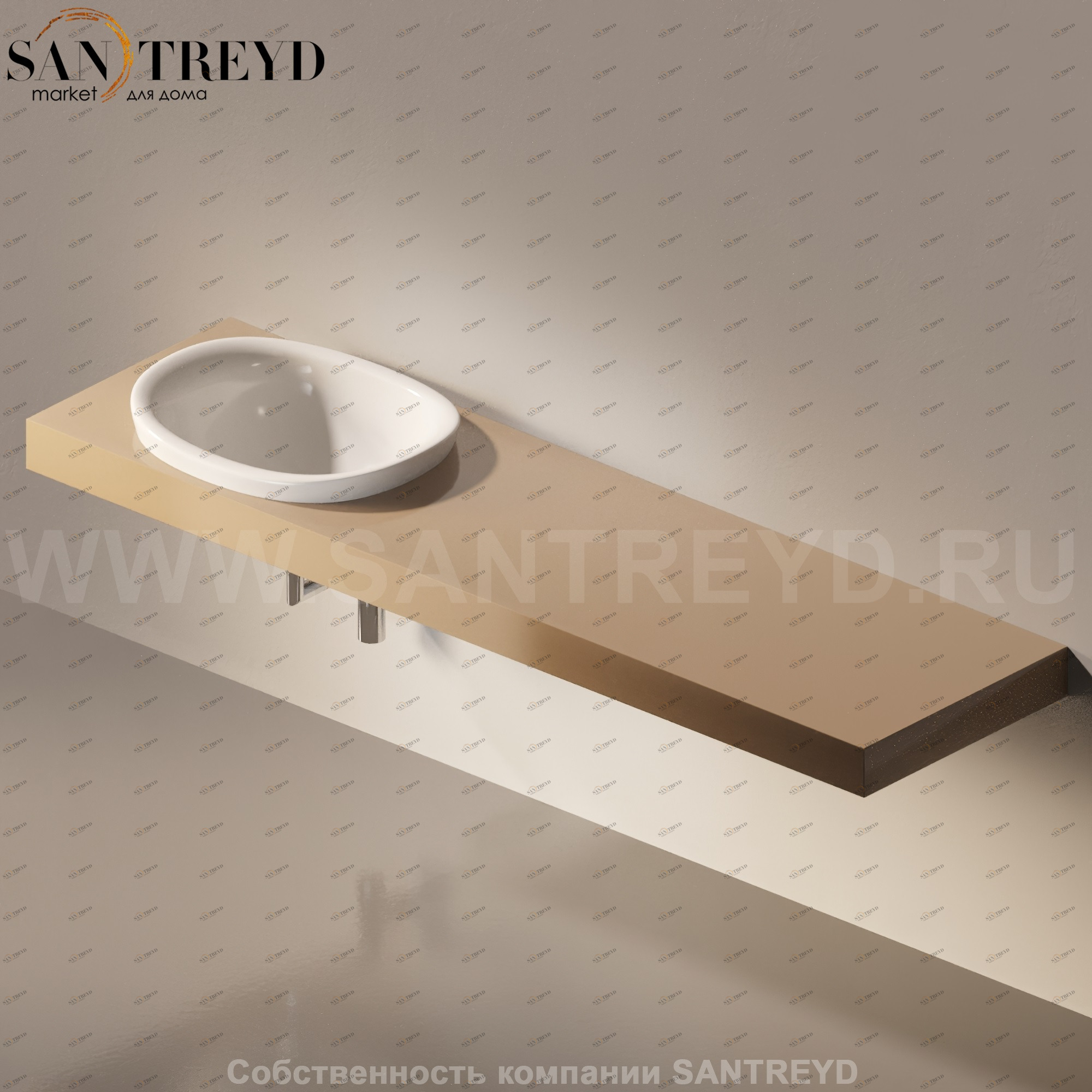 Flaminia IO e SI Столешница с отверстием под раковину от 80 до 250 см коричневая IO60M4.7503 Ceramica Flaminia IO60M47503