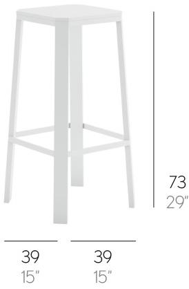 GANDIABLASCO Высокий табурет из термо-лакированного алюминия Timeless sun-id-1360697 - Вид №2