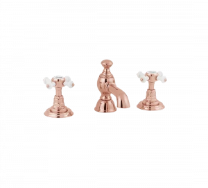 Gentry Home Смеситель для раковины от центра к центру 2 отверстия под смеситель 200 мм Chelsea Розовое золото GH102549