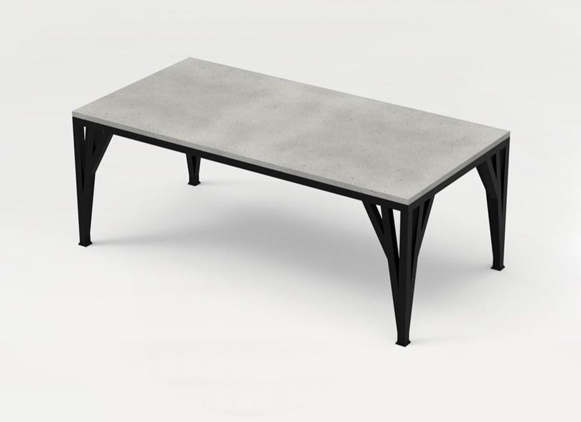 CO33 Прямоугольный бетонный стол со стальным основанием Tabula Blte1 - Вид №2