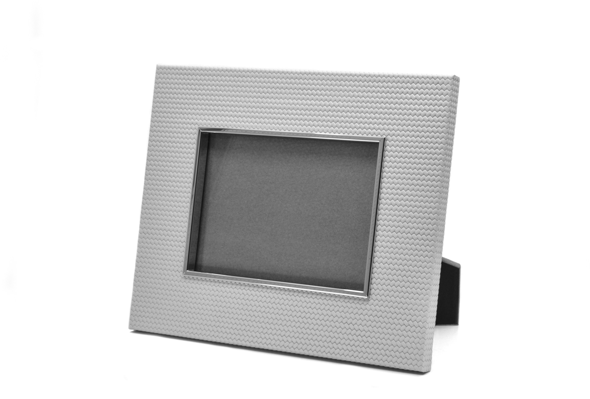 Кожаная фоторамка - 20X25 см / тканая кожа_темно-синяя