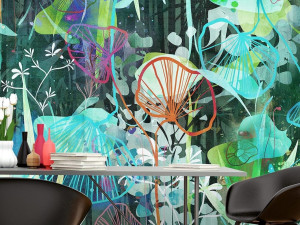 Тропические обои ПВХ бесплатно, ЭКО, моющиеся