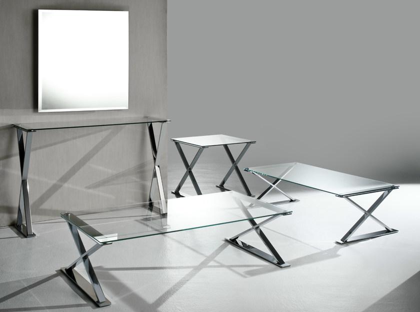 F.lli Orsenigo Квадратный журнальный столик из стали и хрусталя Ics sun-id-1428663 - Вид №3