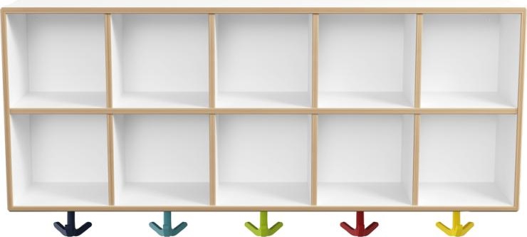 M20.02.004 Двойной модуль, 5 мест с эластичными тройными крючками HEWI Kids