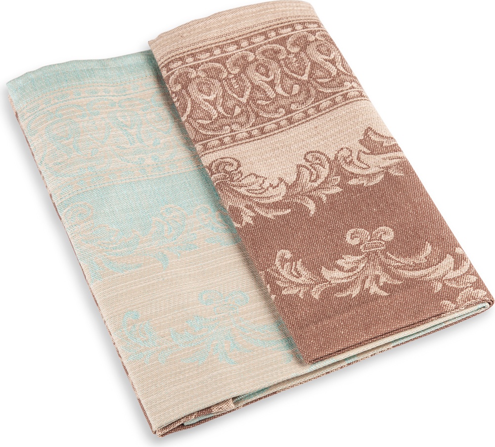 10636967 Яковлевский жаккард Набор полотенец кухонных Яковлевский Жаккард Акантус 50х70см, 2шт, полулен Ткань 