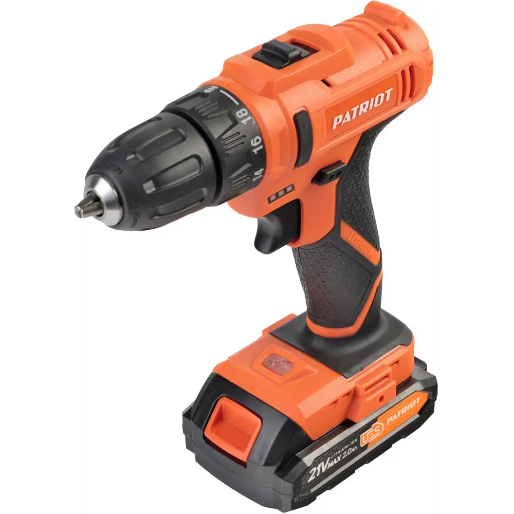 Дрель-шуруповерт аккумуляторная Patriot 189UES, 18 В Li-ion 2x2 Ач 88903133 STLM-2059668  - Вид №1