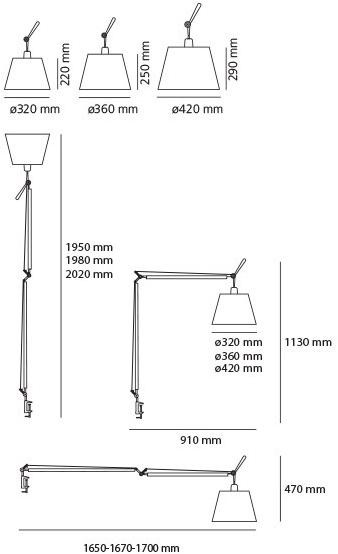 Artemide Настольная лампа из ткани с зажимом Tolomeo sun-id-1477039 - Вид №1