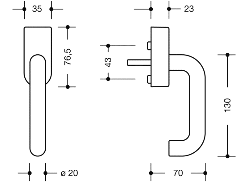111PBFGA.1 оконная ручка HEWI Edition matt | Polyamid  - Вид №7
