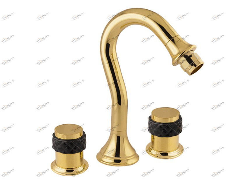 065521.N00.50 Биде с тремя отверстиями из черного фарфора Яркий хром Mestre 