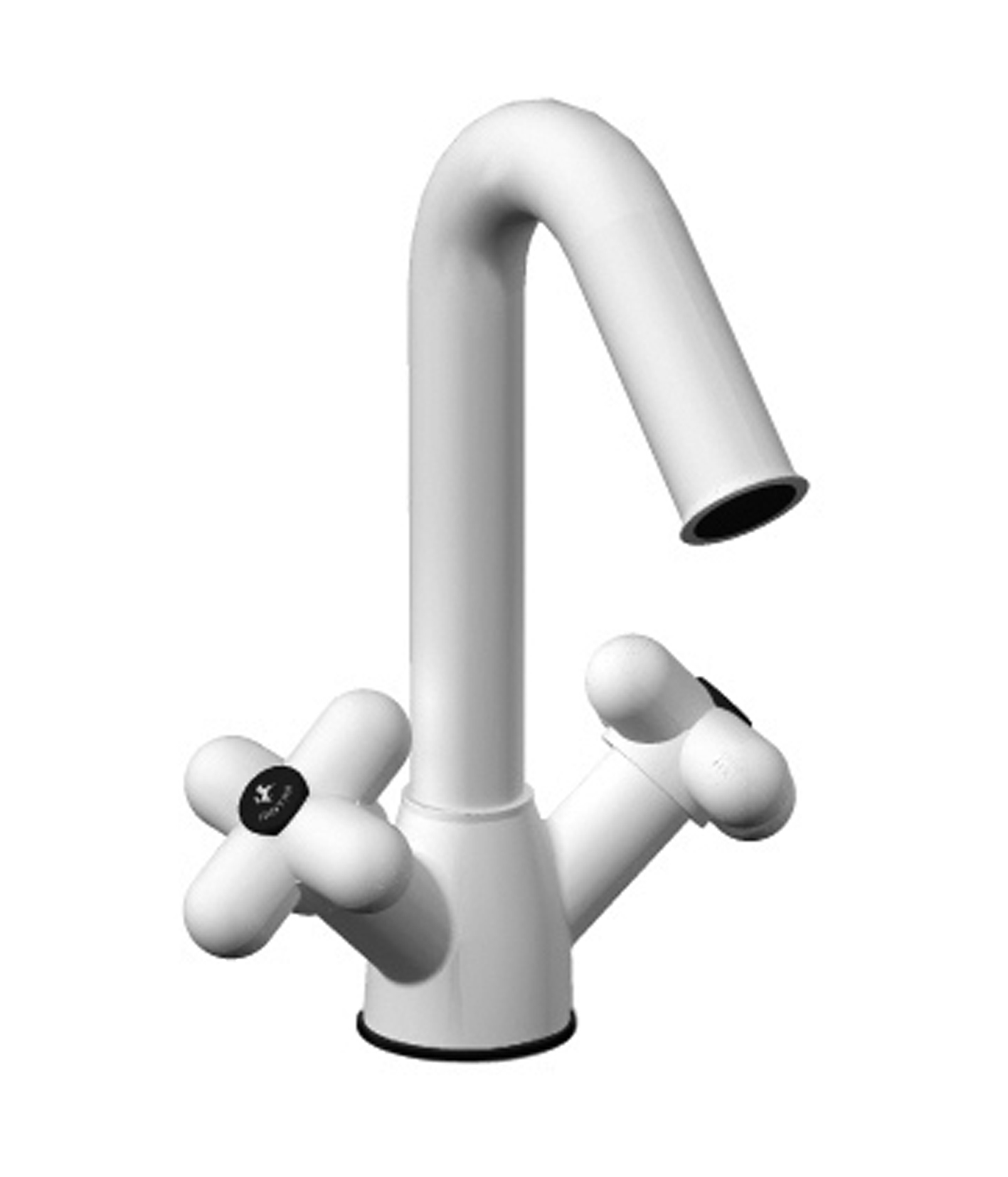 0556F  Смеситель на 1 отверстие для раковинывылет 11,5 см ручки ограничитель потока воды до 5 л/мин при 3 бар картридж керамический 90° подводка донный клапан нажимного типа Fantini Rubinetti I BALOCCHI