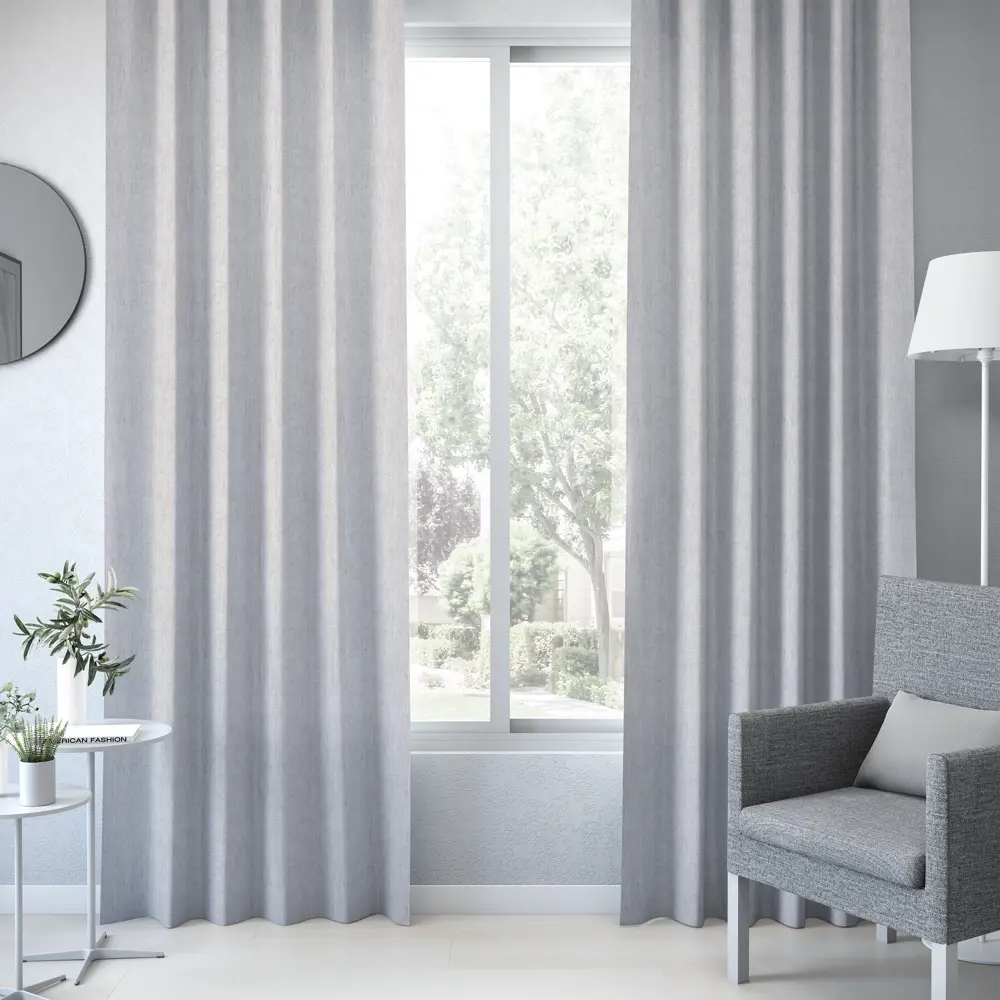 Штора на ленте Evette 140x280 см цвет серый 83407018 STLM-2151358 INSPIRE  - Вид №3