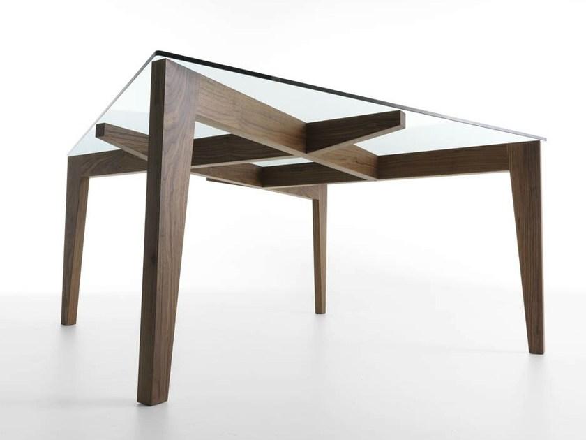 Casamania & Horm Квадратный стол из дерева и стекла Autoreggente sun-id-1347165 - Вид №1