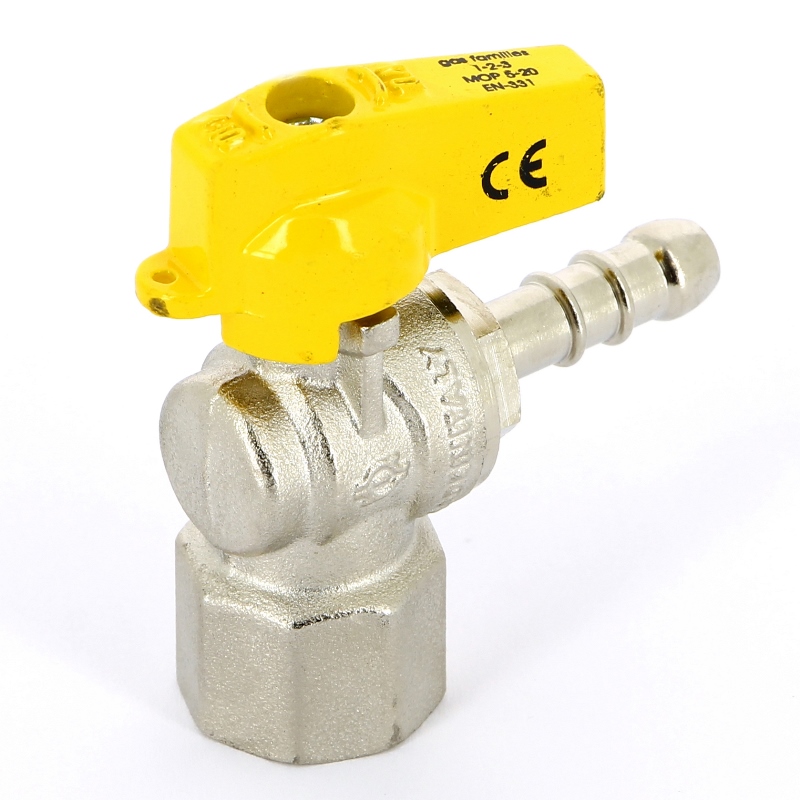 Кран шаровой для газа В-штуцер угловой NORMGAS флажок F.I.V. 1/2" FIV 8116R104 - Вид №1